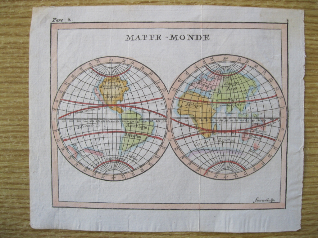 Mapa del Mundo, 1744. Pierre Faure.